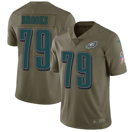Nike Eagles #79 Brandon Brooks Olive Men's Stitched NFL Limited Salute To Service Jersey - Click Image to Close